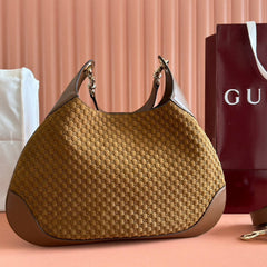 MEDIUM B SHOULDER BAG 42 IN BROWN GG SUEDE