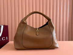 SOFTBIT MAXI SHOULDER BAG 46 IN BROWN GRAINY LAMBSKIN