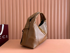 SOFTBIT MAXI SHOULDER BAG 46 IN BROWN GRAINY LAMBSKIN