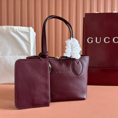 SMALL TOTISSIMA REVERSIBLE TOTE BAG 21 IN ROSSO ANCORA RED CALFSKIN BROWN BEIGE GG CANVAS