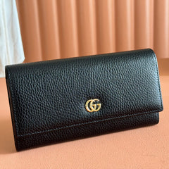 GG MARMONT CONTINENTAL WALLET 19 BLACK IN CALFSKIN
