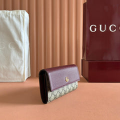 GG MARMONT BAG 19 EBONY AND DARK RED CALFSKIN ON CHAIN