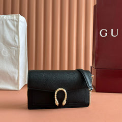 GUCCI 25S DIONYSUS WALLET ON CHAIN 20 IN BLACK CALFSKIN