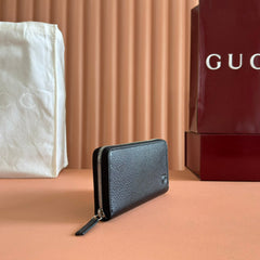 GG MARMONT 19 LONG WALLET IN BLACK CALFSKIN SILVER HARDWARE
