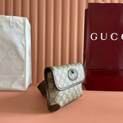 GUCCI NEO VINTAGE TIGER HEAD CROSSBODY BAG 20 IN CANVAS BROWN LEATHER TRIM