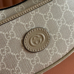 GG SUPREME SHOULDER BAG 22 CREAM IN CANVAS GOLD HARDWARE