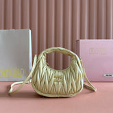 WANDER MATELASSÉ NAPPA MINI BAG 18 IN LIGHT OLIVE GRAY LAMBSKIN