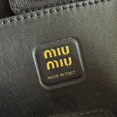 MIUMIU 26S JOIE HAND BAG 22 IN BLACK SHINY LAMBSKIN GOLD HARDWARE