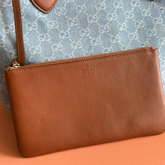 GUCCI 25S TOTISSIMA LARGE TOTE BAG 30 IN BLUE AND WHITE CANVAS