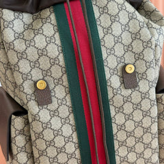 GUCCI 25S OPHIDIA MEDIUM BACKPACK 40 CM IN DARK BEIGE MIX BROWN CALFSKIN