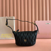 MIUMIU 26S POUCH BAG 15 IN BLACK CALFSKIN GOLD HARDWARE