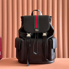 GUCCI 26S OPHIDIA LARGE BACKPACK 46 IN BLACK CALFSKIN