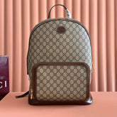 GUCCI 25S SUPREME BACKPACK 41 CM IN BROWN MIX BEIGE CALFSKIN