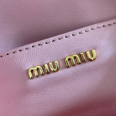 MIUMIU 26S MATELASSE MINI BAG 18 IN PINK CALFSKIN GOLD HARDWARE