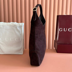 GUCCI 25S JACKIE GIORNO 44 CM IN DARK CHOCOLATE BROWN SUEDE