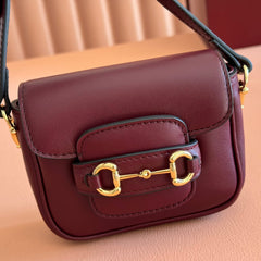 GUCCI 26S HORSEBIT 1955 BAG 13 IN DARK RED CALFSKIN