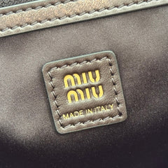 MIUMIU 26S POCKET BAG 38 IN BLACK CALFSKIN GOLD HARDWARE