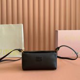 MIUMIU 26S POUCH BAG 18 IN BLACK CALFSKIN GOLD HARDWARE