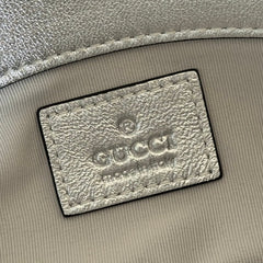 GUCCI 26S GG MARMONT BAG 16 IN SILVER LAMBSKIN