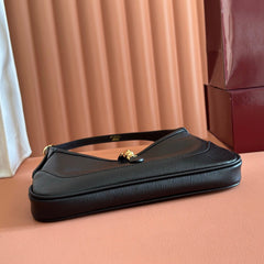 GUCCI 26S JACKIE SLIM SHOULDER BAG 27 IN BLACK CALFSKIN