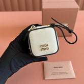 MIUMIU 26S EARPHONE CASE 6 IN WHITE CALFSKIN GOLD HARDWARE