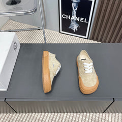 TERRA VULCA LACE-UP SNEAKER IN SAND BROWN SUEDE