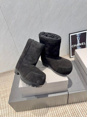 BALENCIAGA 25S LOW ANKLE BOOTS PLATFORM HEEL IN BLACK SUEDE STYLE 9