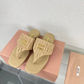 Flip-Flops Apricot Color Leather Stylized
