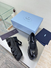 PRADA 25S PLATFORM MARY JANE SHOES IN BLACK CALFSKIN STYLE 3