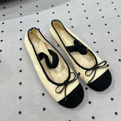 Ballet Flats Ivory Fabric
