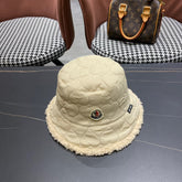 REVERSIBLE NAPPA & SHEARLING BUCKET HAT TAN BEIGE 436509