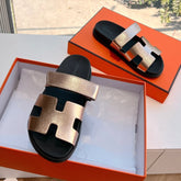 CHYPRE SANDAL IN COPPER BROWN METALLIC CALFSKIN