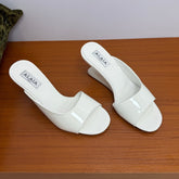 ALAIA WEDGE SANDALS 25S IN WHITE LAMBSKIN