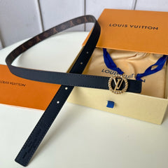 LV Circle Nautical 20mm black sheep square head belt with gold reverse buckle