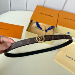 LV Circle Nautical 20mm black sheep square head belt with gold reverse buckle