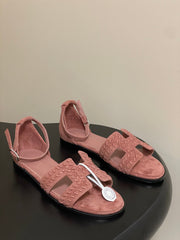HM 25S SANTORINI SANDAL IN PEACHY PINK SUEDE AND LAMBSKIN