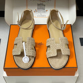 HM 25S SANTORINI SANDAL IN BEIGE SUEDE AND LAMBSKIN