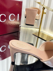 GUCCI 26S HIGH-HEELED SANDALS 45 MM IN NUDE PINK CALFSKIN