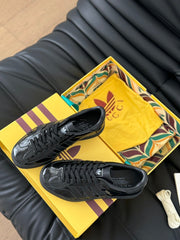 GG & ADIDAS GAZELLE SNEAKER GLOSSY BLACK CALFSKIN