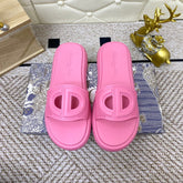 DIOR FLAT SLIDES 25S IN PINK TPU