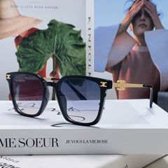 TRIOMPHE SUNGLASS 497819 IN GOLD METAL BLACK SMOKE LENSES