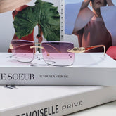 PANTHÈRE RIMLESS RECTANGULAR FRAME SUNGLASSES 543543 IN METAL