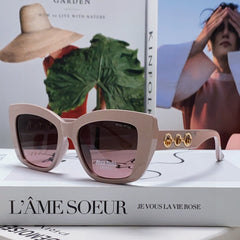 LOGO CAT EYE SUNGLASSES 513003 IN NUDE ACETATE