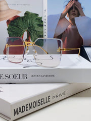 FIRST CRYSTAL SQUARE FRAME SUNGLASSES FE4082US IN METAL