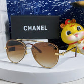 CAT EYE SUNGLASSES 641935 IN GOLD METAL BROWN SMOKE LENSES