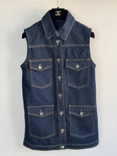 CC 25 Vest Jacket Blue Denim Fabric