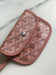 ANJOU MINI BAG 20 IN MANHATTAN PINK CALFSKIN AND GOYARDINE CANVAS