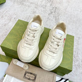 GG RHYTON TRAINER WHITE LAMBSKIN WITH ICON