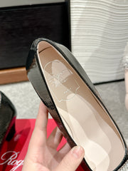 BELLE VIVIER PUMPS IN BLACK LIZARD EMBOSSED CALFSKIN