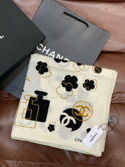 CHANEL 25S SCARF 140 IN SILK AND CASHMERE 932006